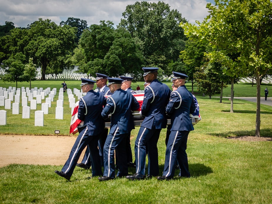 US Air Force Casket Team in Section 55 Arlington National Cemetery