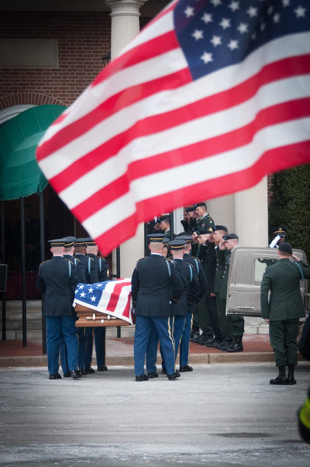 A US Army Casket Team Entering The Old Post Chapel | Arlington Media, Inc.