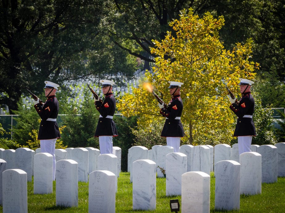 US Marine Firing Party in Section 62 Arlington National Cemetery | Arlington media, inc.