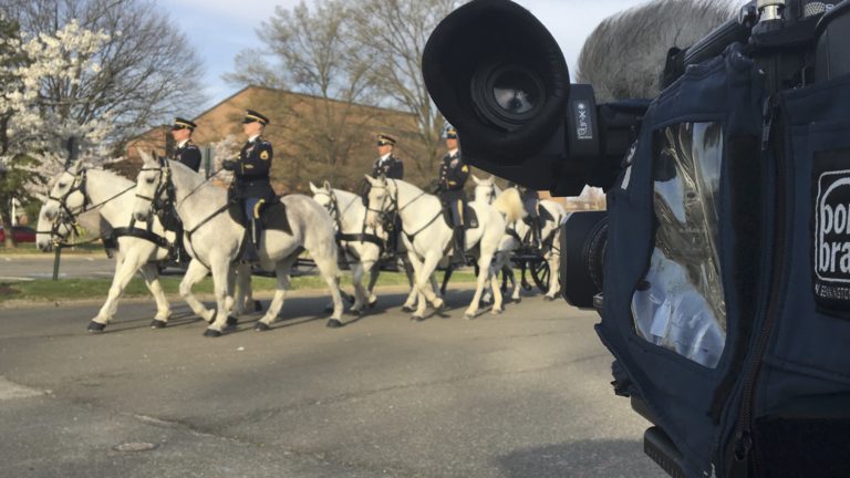 A caisson team moving in position outside the Old Post Chapel | Arlington Photography