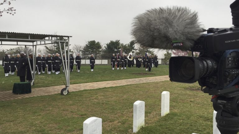 Covering a service in Arlington National Cemetery Section 71 with the US Navy | Arlington Media, Inc.