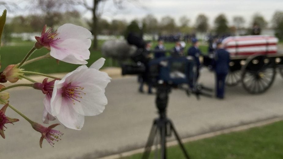 Waiting for a service to start at Patton Circle with the US Air Force | Arlington National Cemetery | Arlington media, inc.